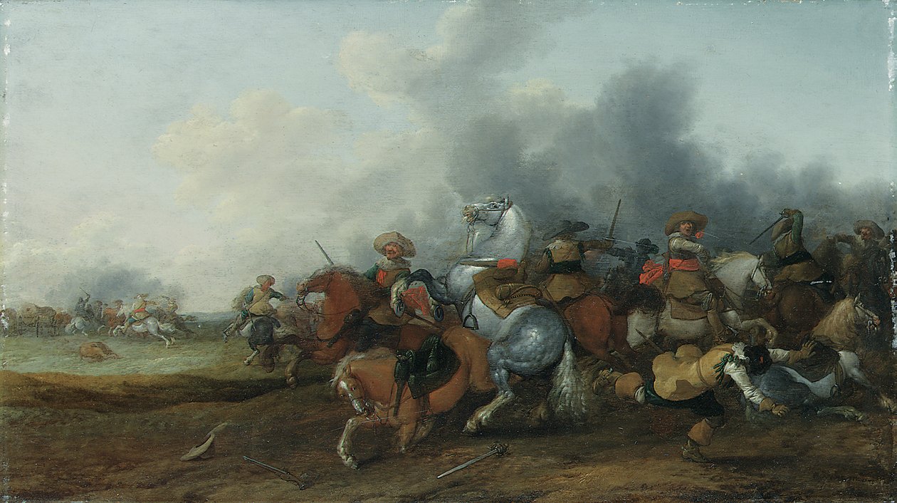 En kavaleri-træfning, 1632 af Palamedes Palamedesz