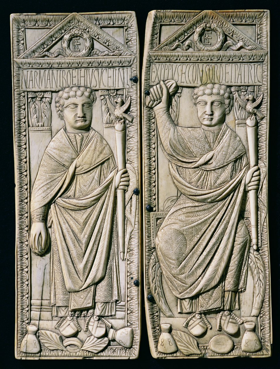Diptykon af Boethius (480-524) konsul i 487 e.Kr af Paleo Christian