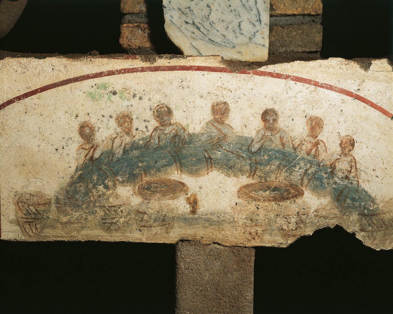 Eukaristisk banket, Cubicula of the Sacraments (fresko) af Paleo Christian