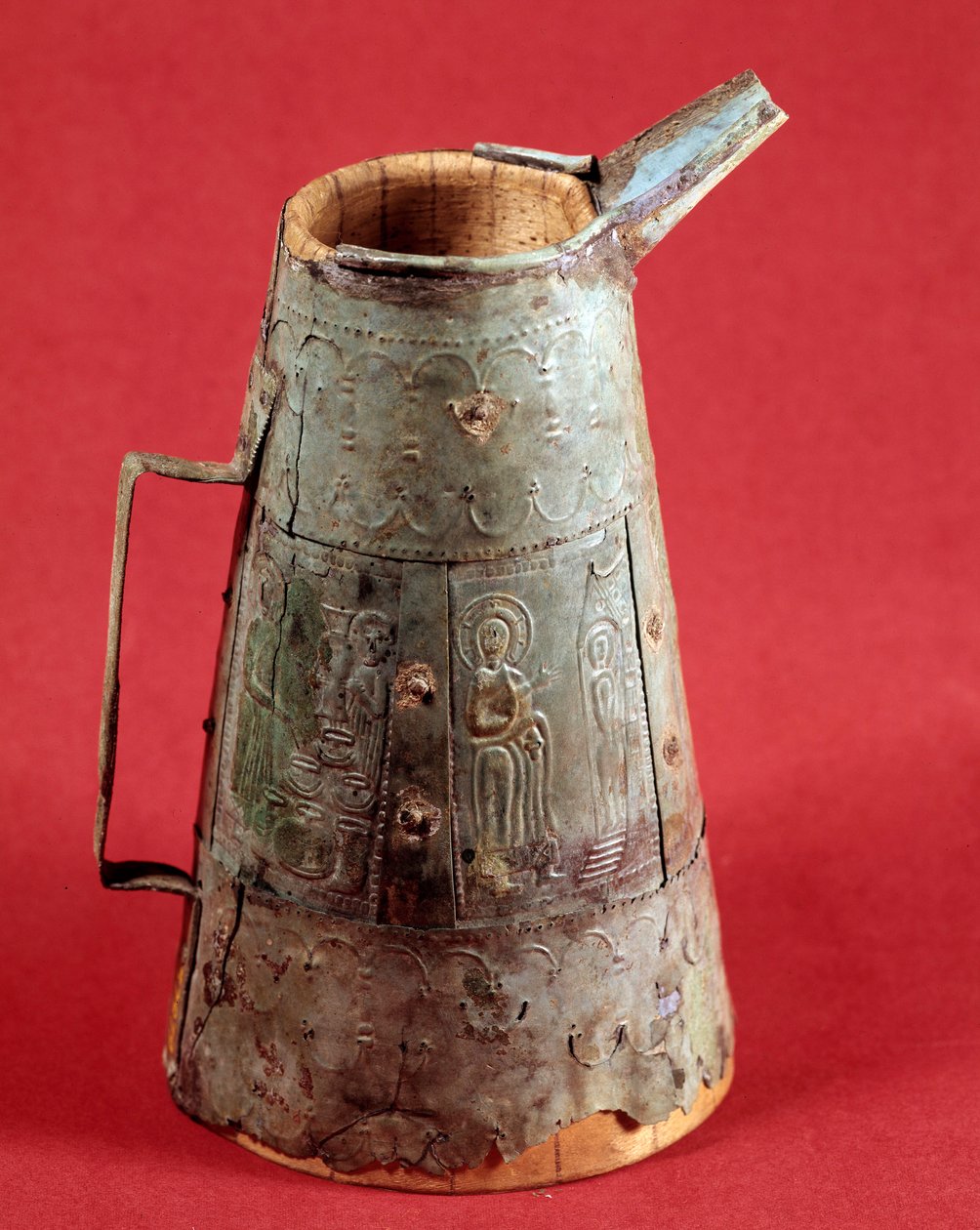 Kristen antikvitet: liturgisk vase dekorerer scener fra Kristi liv. 3. århundrede e.Kr. Saint Germain, Antikvitetsmuseet af Paleo Christian