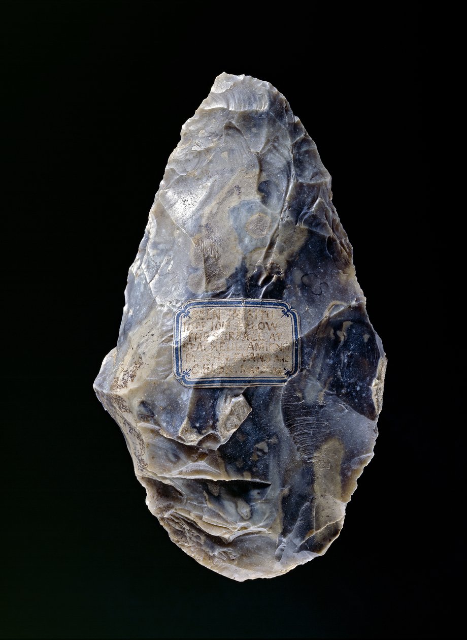 Håndøkse, fra St. Acheul, Somme, Amiens, Frankrig, Paleolithic, ca. 200.000 f.Kr. af Paleolithic