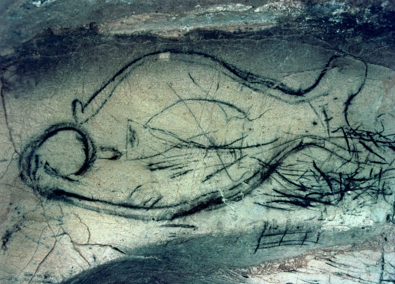 Marinefigur, palæolitisk periode (ca. 40000-12000 f.Kr.) (foto) af Paleolithic Paleolithic
