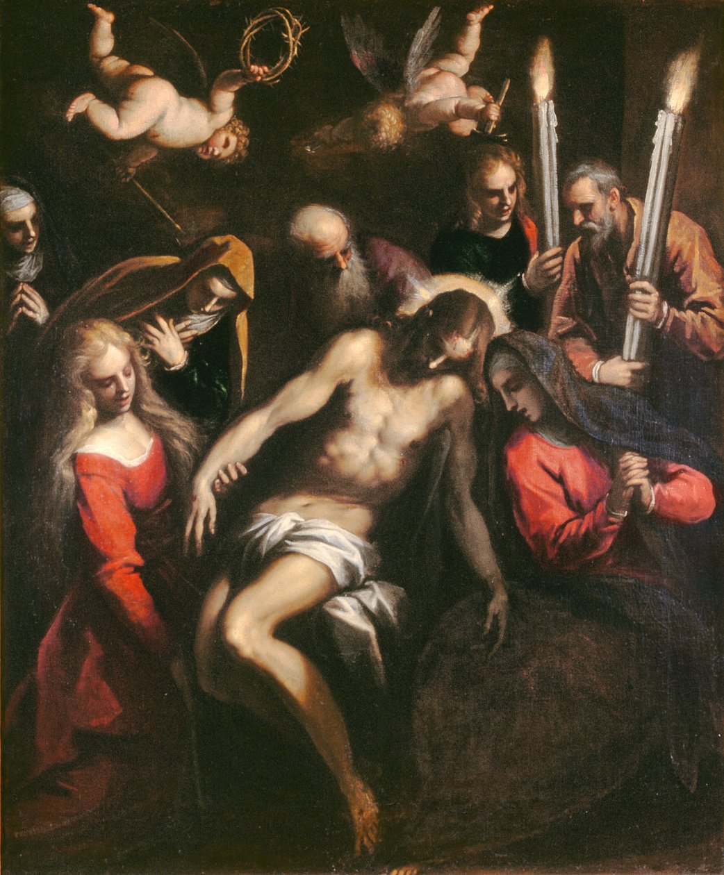 Pieta, modeletto til altertavlen i katedralen i Reggio Emilia, 1612 af Palma Il Giovane