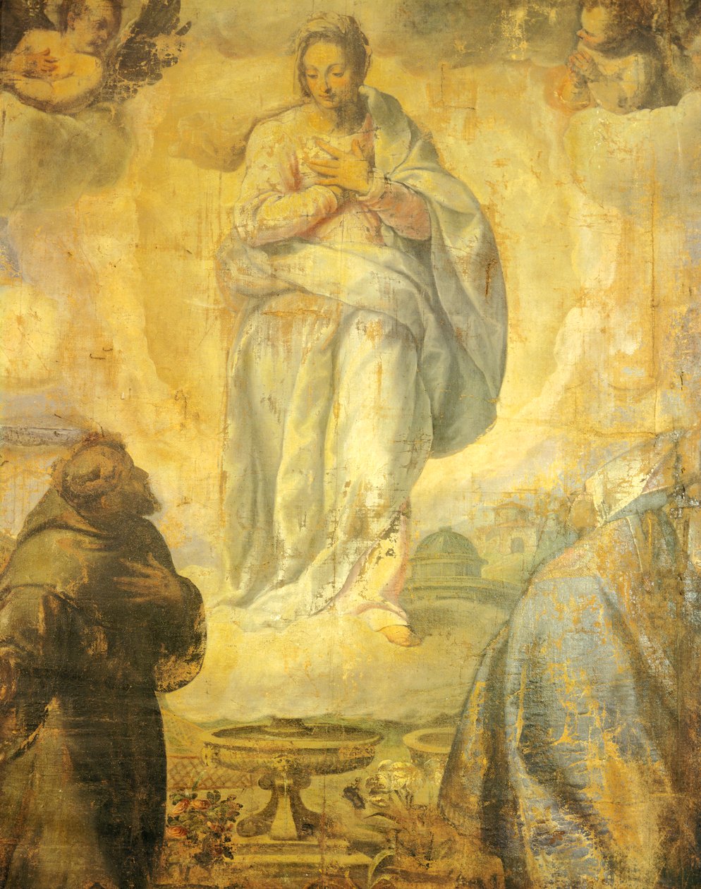 Den ubesmittede undfangelse af Jacopo Negretti, kendt som Palma Younger (1544-1628) San Francesco-kirken, Recanati, Marche af Palma Il Giovane (1548 1628)