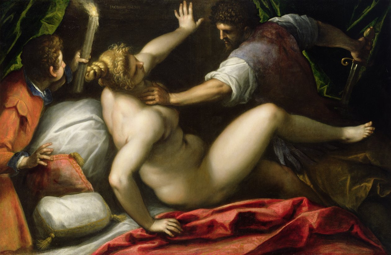 Tarquin og Lucretia, slutningen af det 16. århundrede (olie på lærred) af Palma Il Giovane (1548 1628)