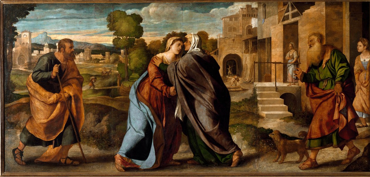 The Visitation (olie på lærred, ca. 1520-1522) af Palma Il Giovane