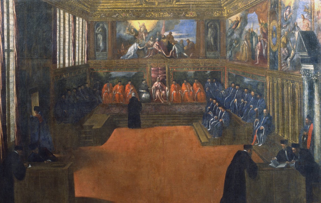 Dogen af Venedig besøger Den Hellige Stol af Palma Il Giovane