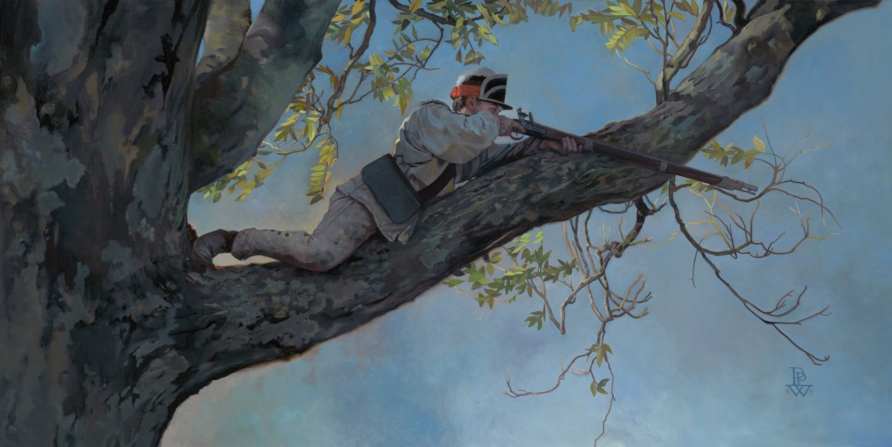Marksman, 2017 (olie på lærred) af Pamela Patrick White
