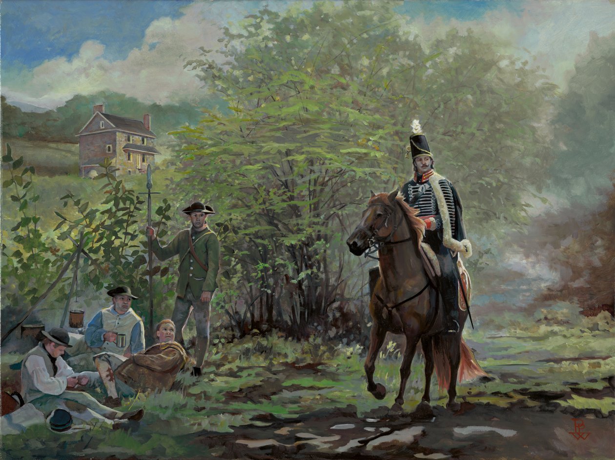 Pulaski i slaget ved Brandywine, 2018 (olie på lærred) af Pamela Patrick White