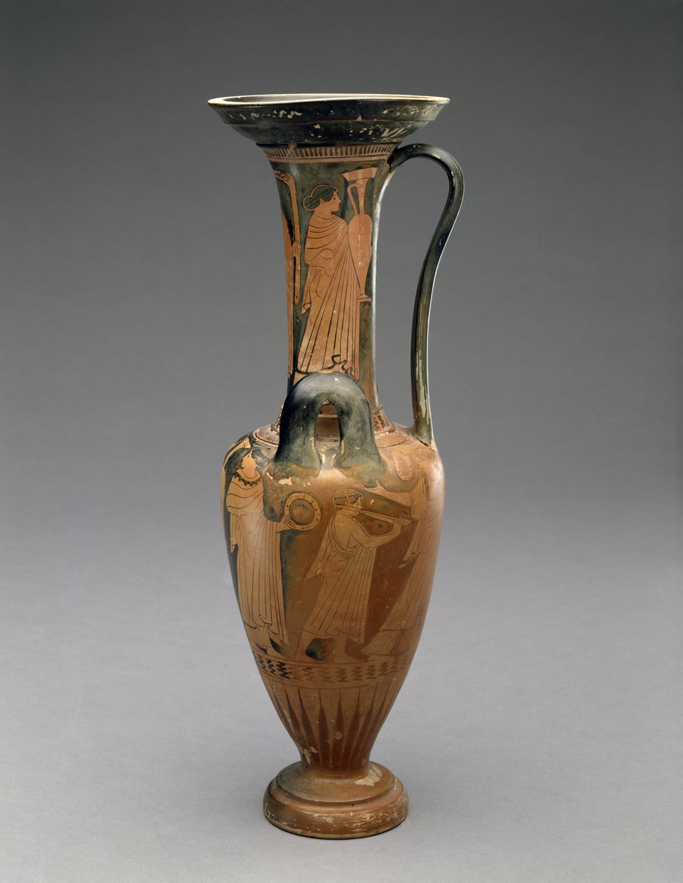 Loutrophoros Hydria med bryllupsoptog, 480-460BC (terracotta) af Pan Painter (attr. to)