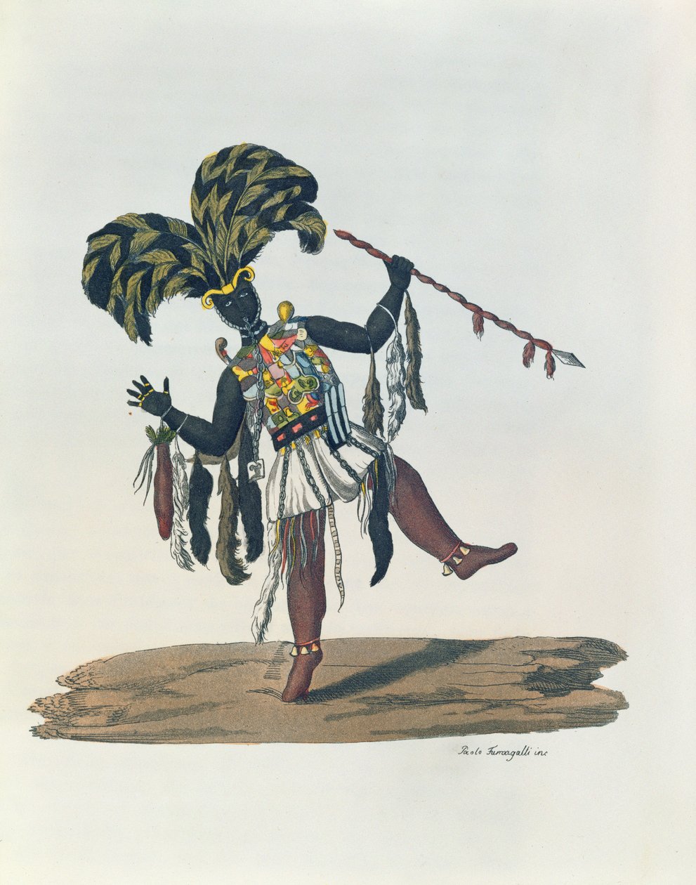 Griot fra Senegambia (Senegal), fra "Le Costume Ancien ou Moderne", ca.1820 af Paolo Fumagalli