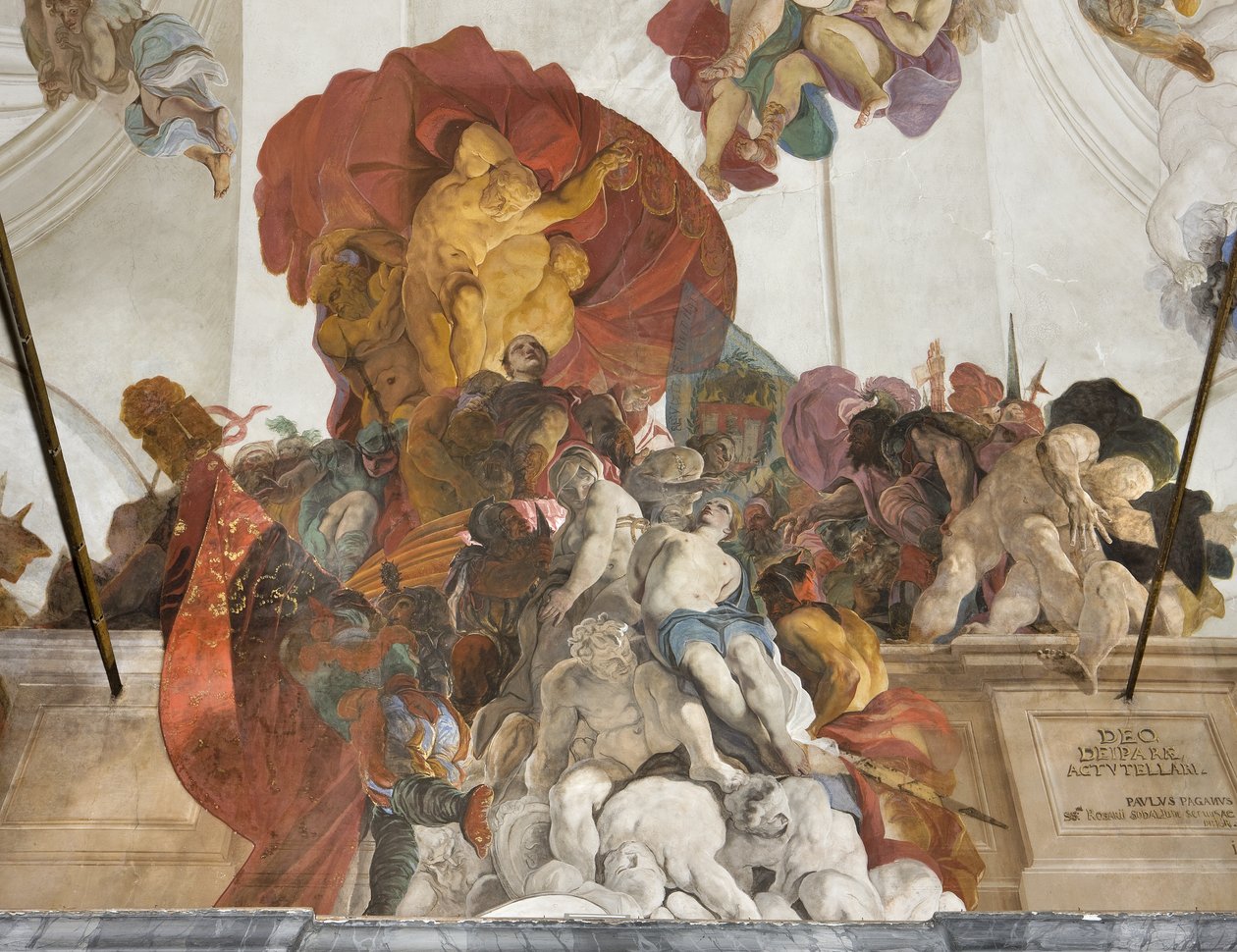 Romersk dommer, der dømte til døden de hellige Apollonia, Lucy og Catherine af Alexandria, ca. 1696-97 af Paolo Pagani