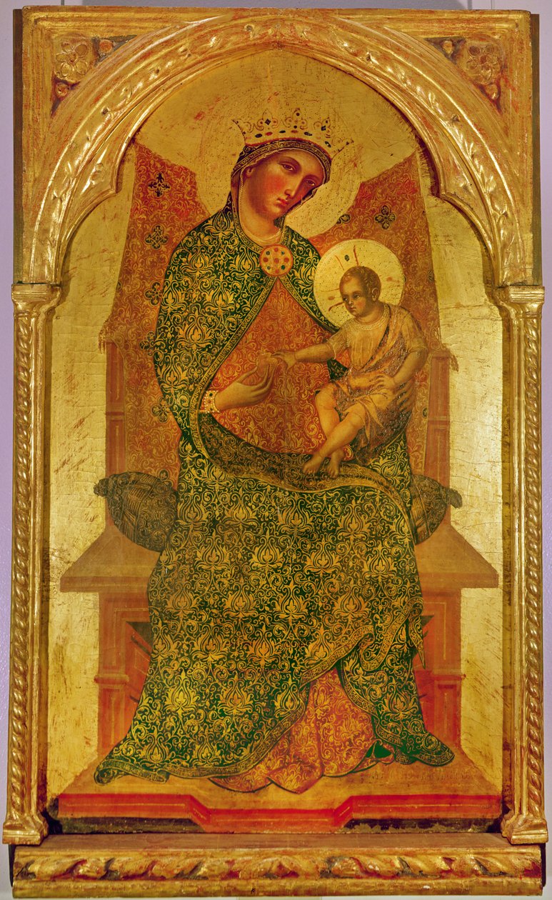 Jomfruen og barnet i det centrale panel af en polyptychon, 1354 (tempera på panel) af Paolo Veneziano