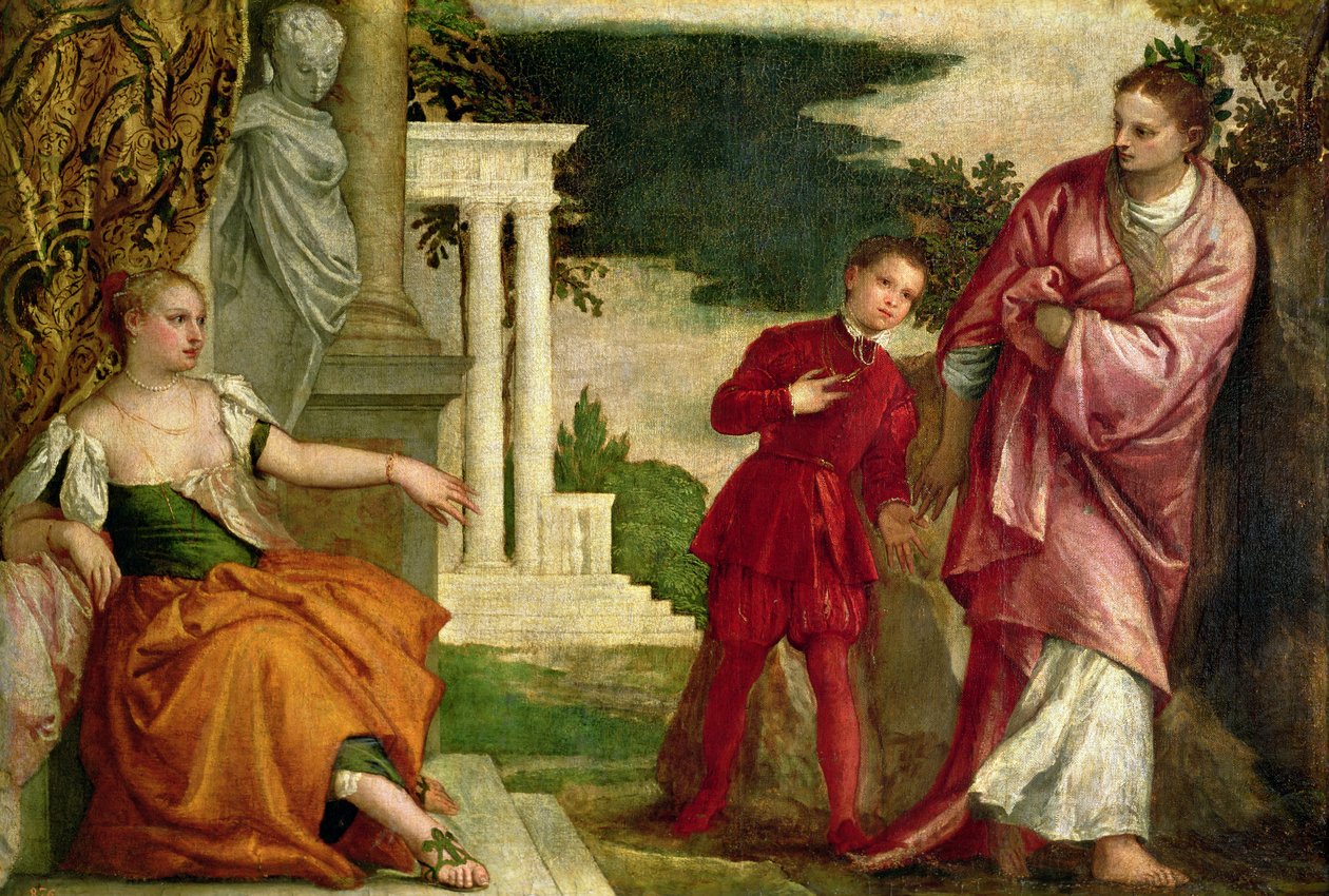 En ung mand mellem dyd og last af Paolo Veronese