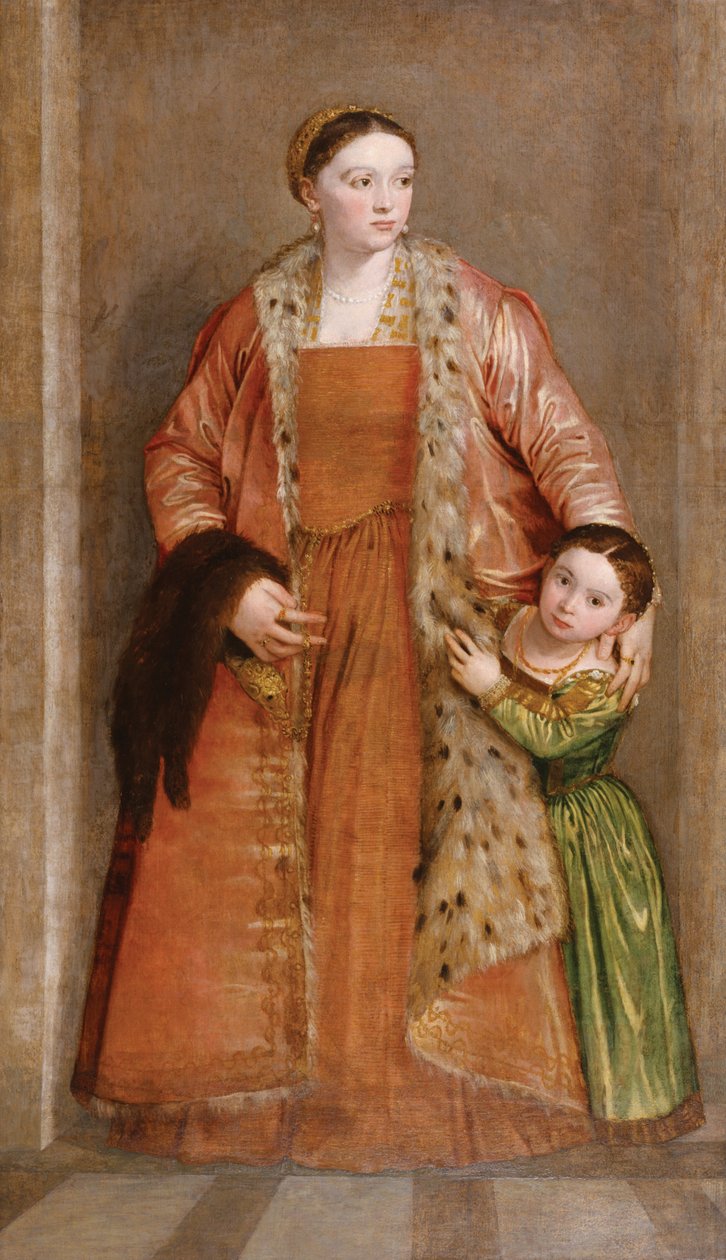 Portræt af grevinde Livia da Porto Thiene og hendes datter Deidamia af Paolo Veronese