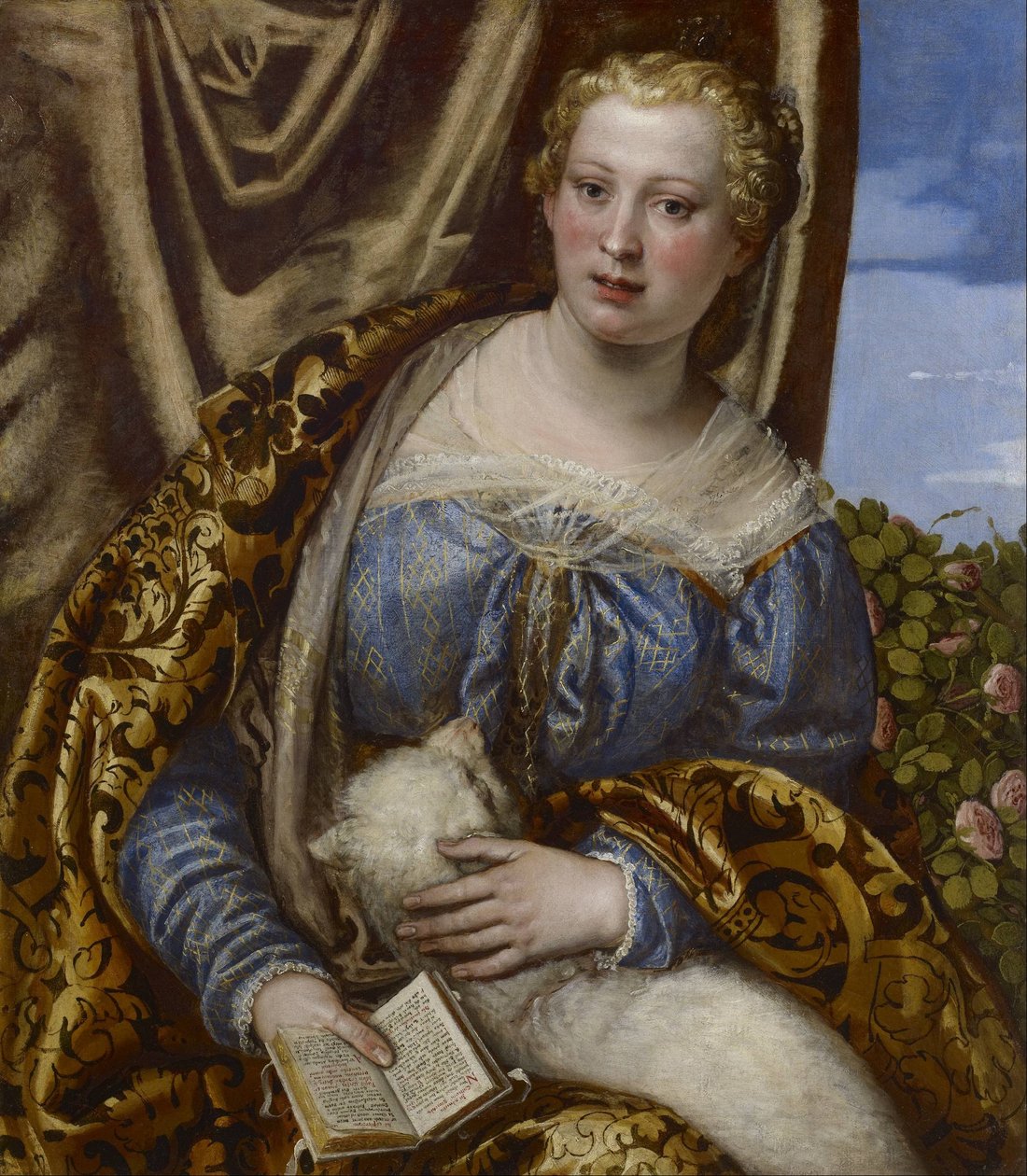 Portræt af en dame som Saint Agnes af Paolo Veronese