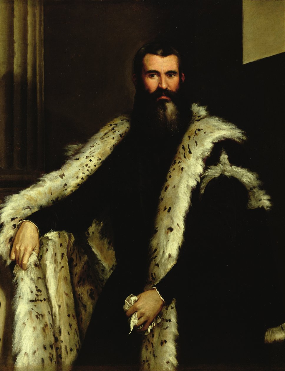 Portræt af en mand i pelsfrakke, ca. 1566 af Paolo Veronese