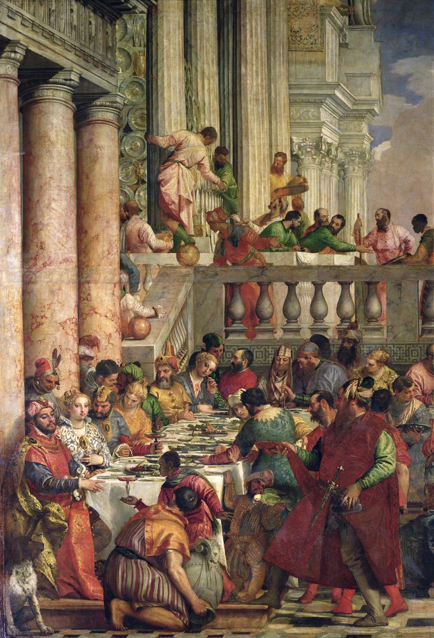 Bryllupsfesten i Cana, detalje fra venstre side, ca. 1562 af Paolo Veronese
