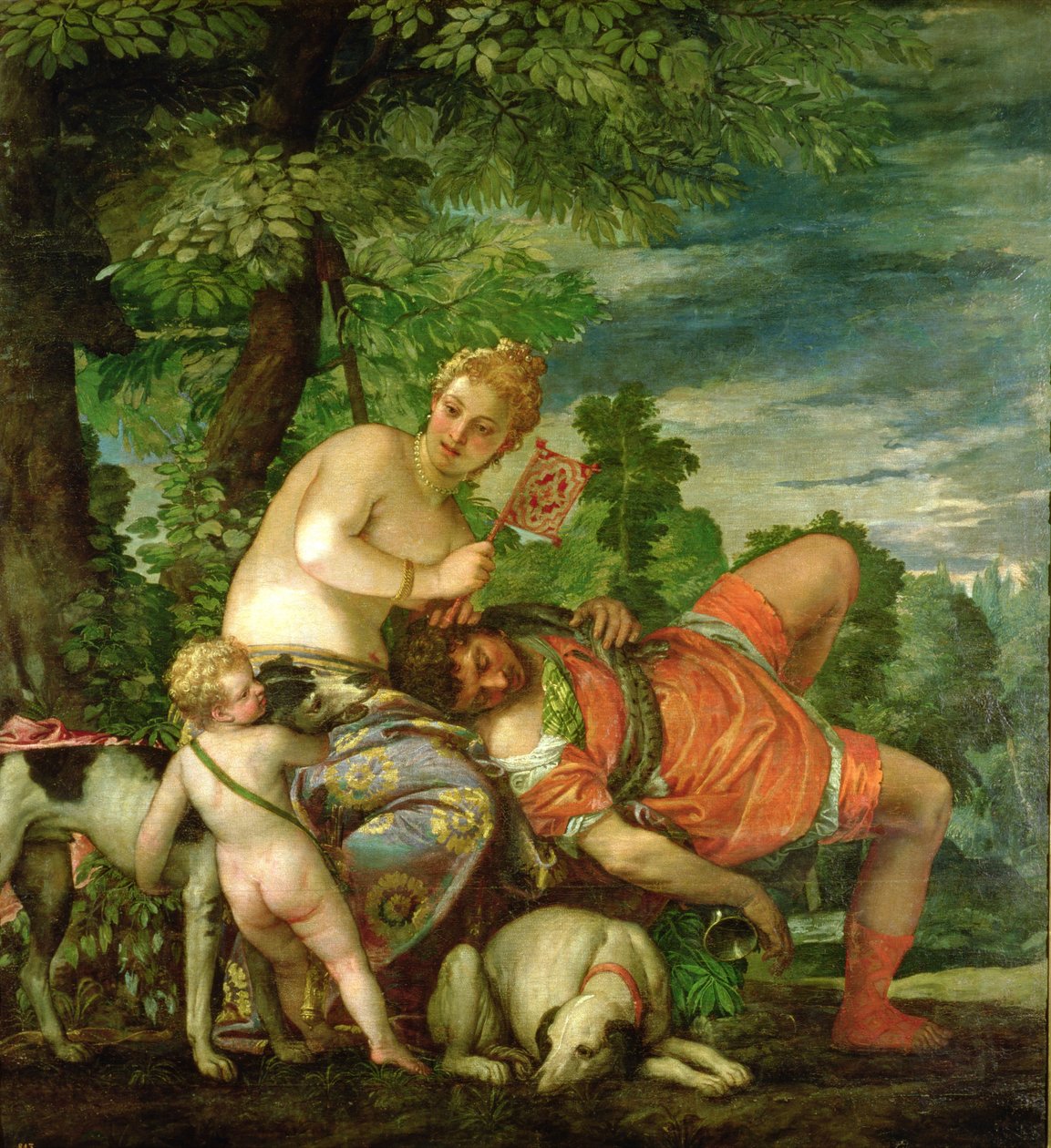 Venus og Adonis, 1580 (se 146961 for detaljer) af Paolo Veronese