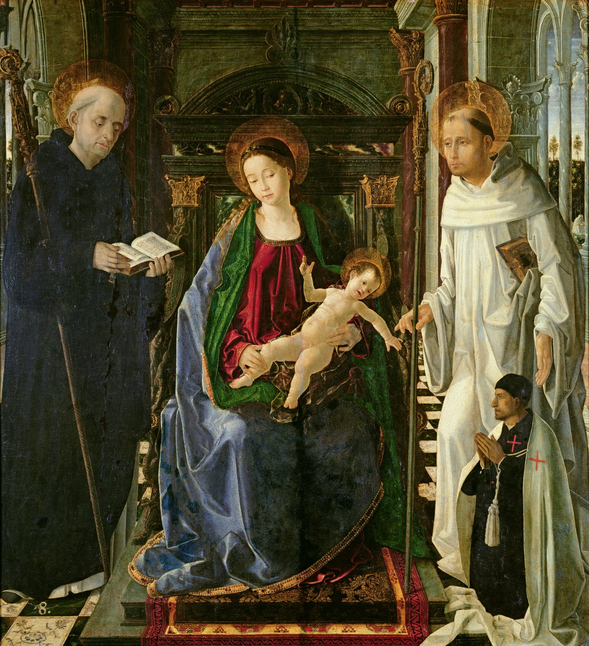 Jomfruen og barnet (olie) af Paolo de San Leocadio