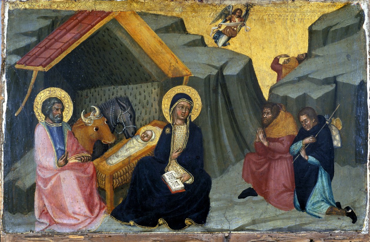 Hyrdernes tilbedelse, ca. 1400 (tempera på træ) af Paolo di Giovanni Fei