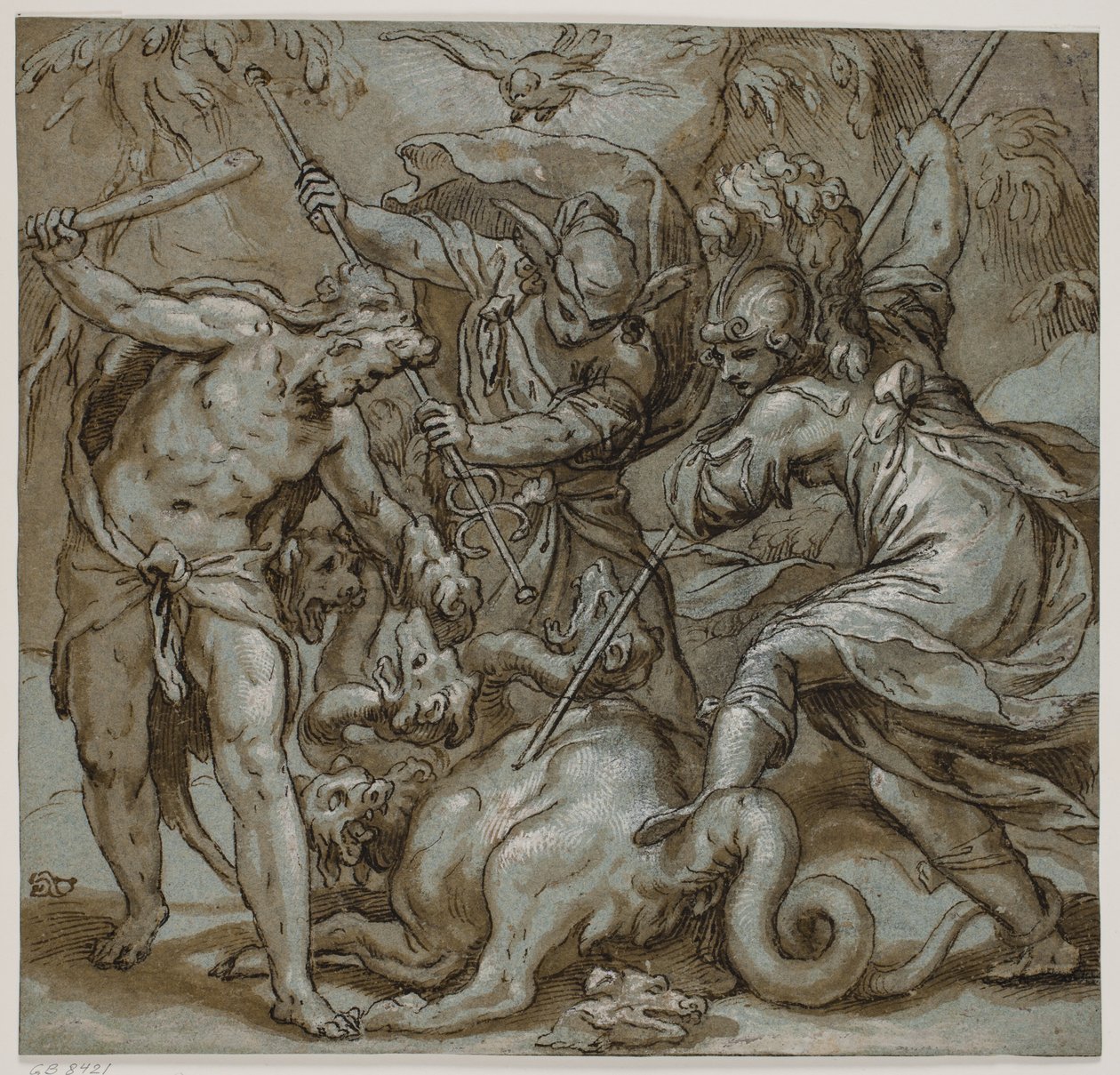 Hercules, Mercury og Minerva dræber Hydraen af Paolo Farinati
