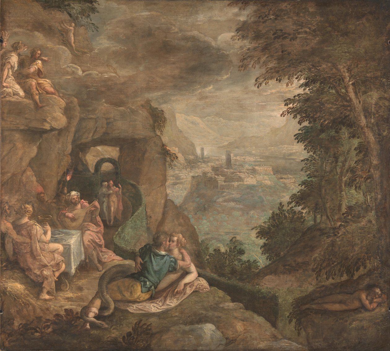 Landskab med en scene af fortryllelse, ca 1590 af Paolo Fiammingo