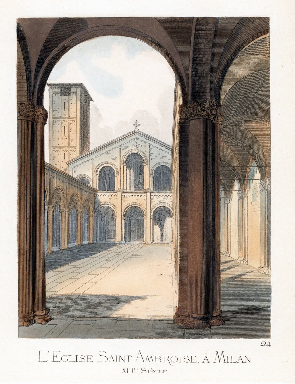 Gården til basilikaen Saint Ambroise i Milano (Italien) - Gården til basilikaen Sant