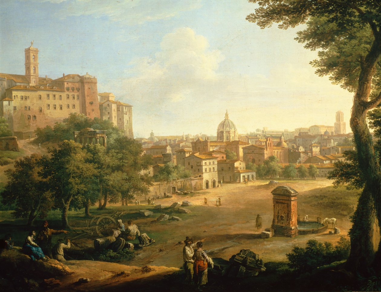 Karjapelto (Il Campo Vaccino) Roomassa, kirjoittanut Paolo Monaldi (1720-1799), Italia af Paolo Monaldi