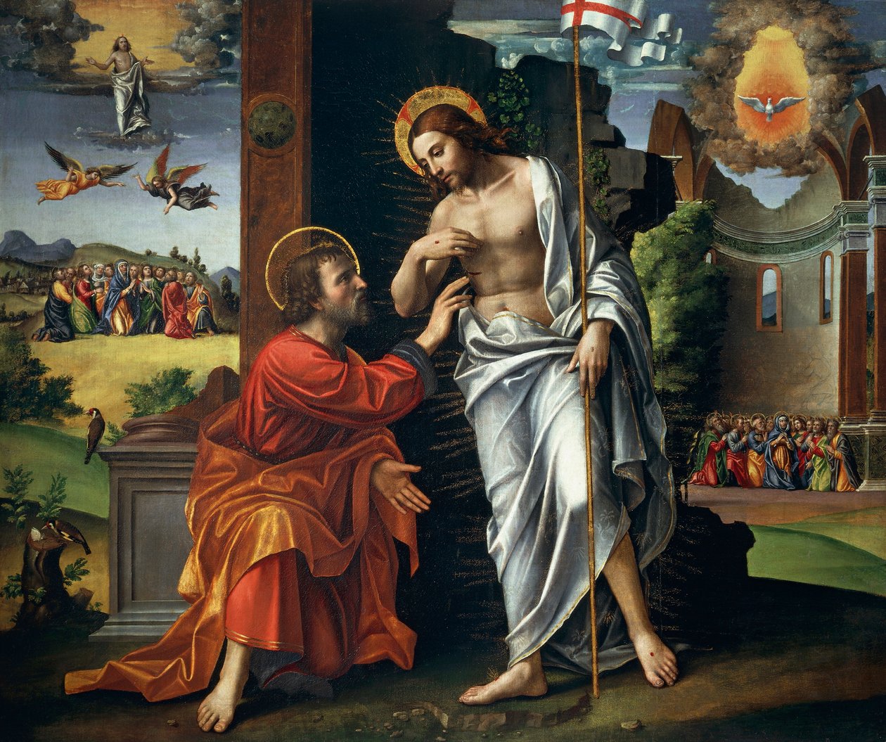 Kristus og tvivlende Thomas, af Paolo Cavazzola (1486-1522) af Paolo Morando Cavazzola