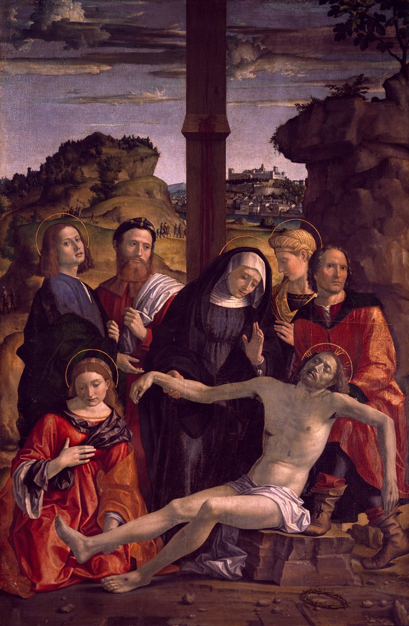 Deposition of Christ, detalje fra Polyptych of Passion af Paolo Cavazzola (1486-1522) af Paolo Morando Cavazzola