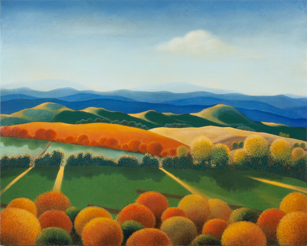 Paysage n°1, 2015 (olie på træpanel) af Paolo Perfranceschi