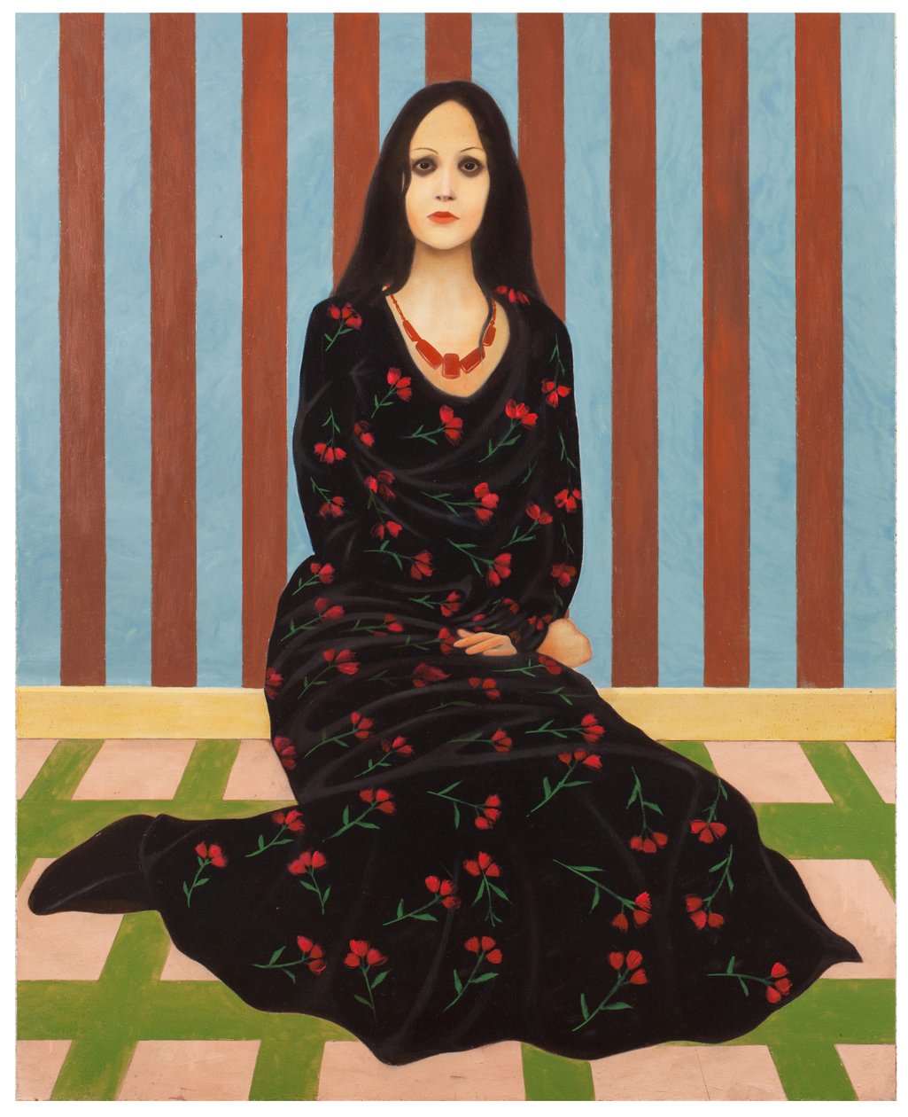 The Lady with Flowers, 2016 (olie på træpanel) af Paolo Perfranceschi
