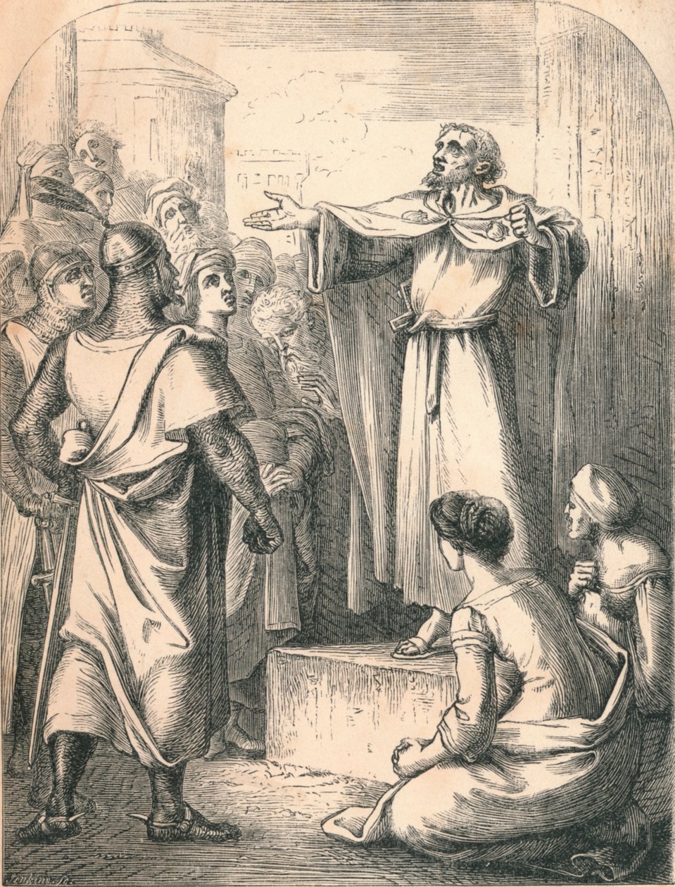 Peter prædiker det første korstog, 1869 af Paolo Priolo