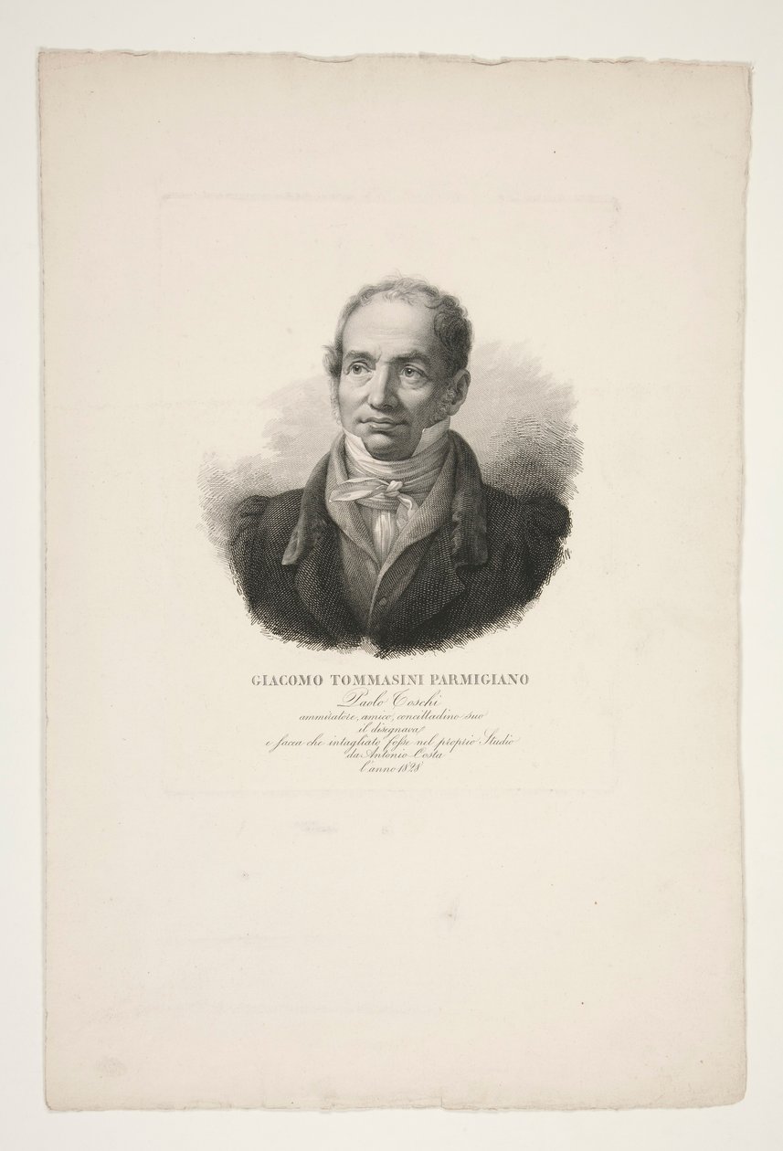 Portræt af Giacomo Tommasini Parmigiano af Paolo Toschi