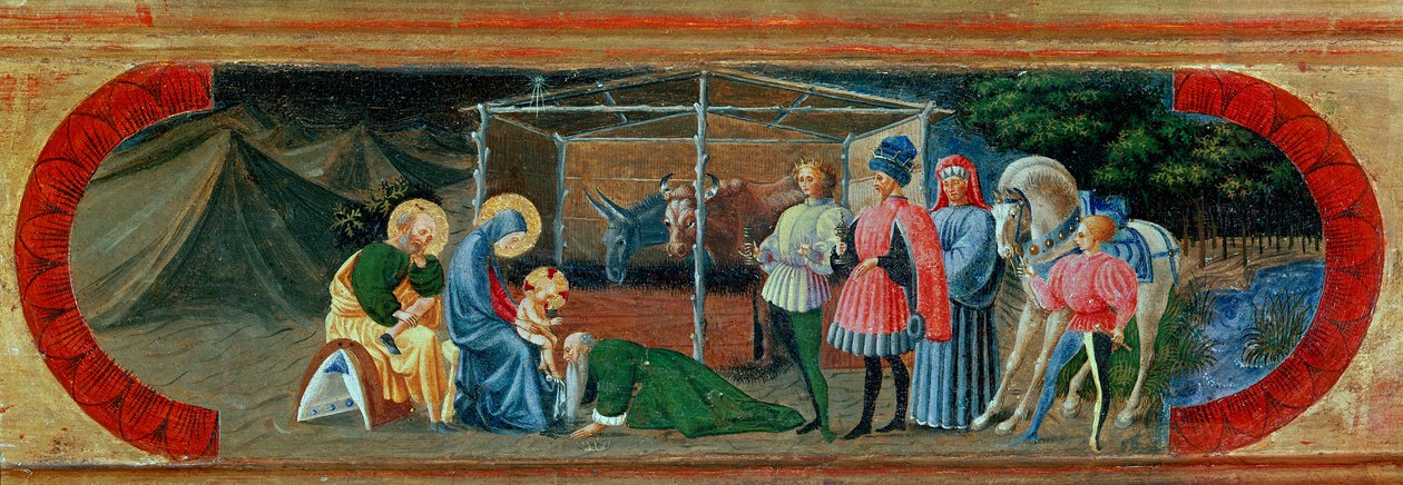 Tilbedelse af Magi. Maleri af Paolo di Dono dit Paolo Uccello (1397-1475) af Paolo Uccello