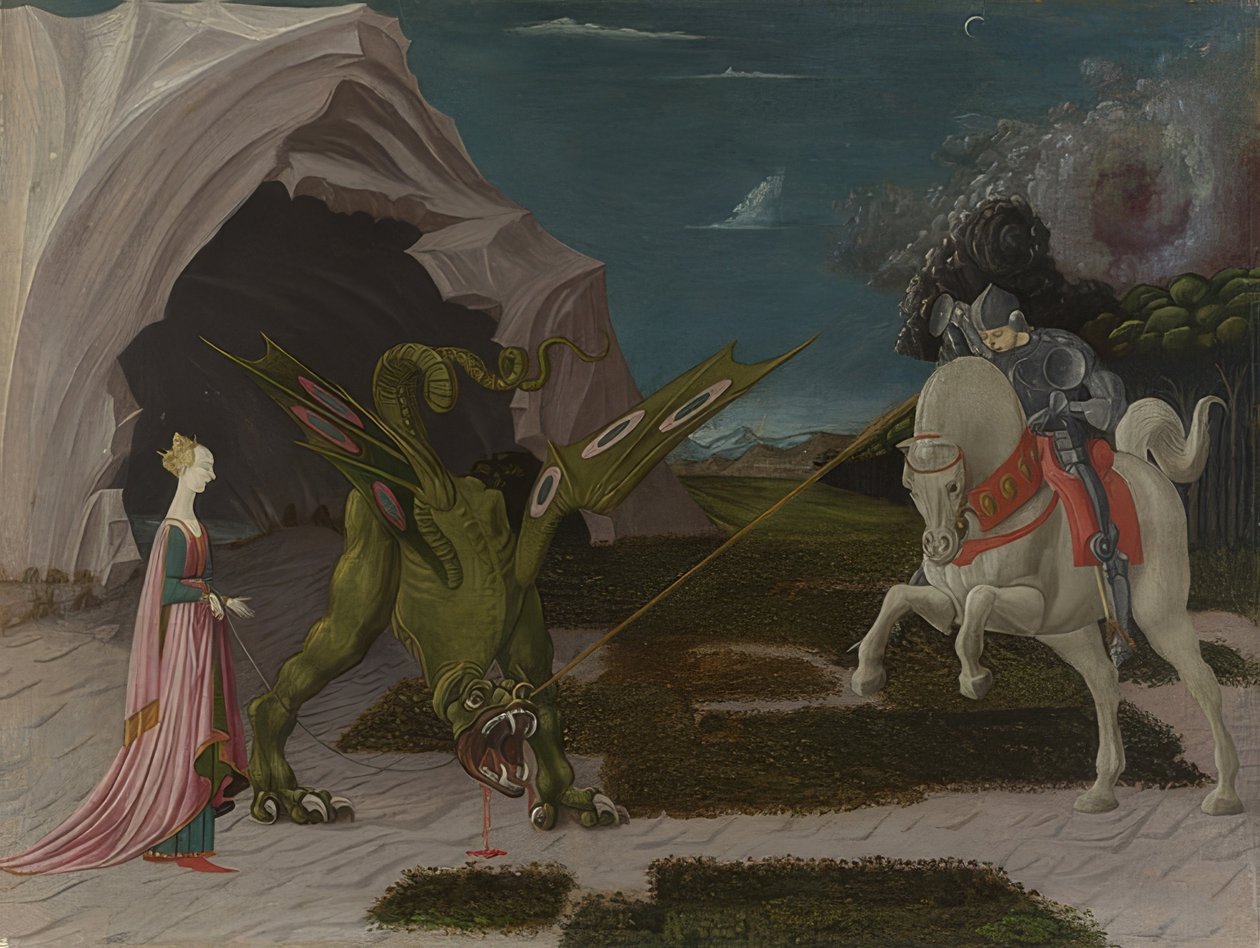 Sankt Georg og dragen. Omkring 1470 af Paolo Uccello