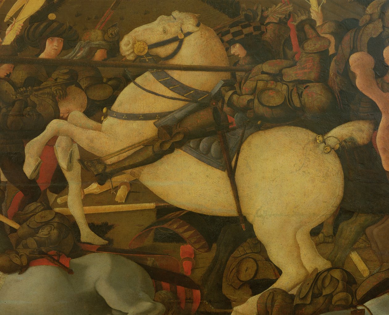 Detalje af Niccolo da Tolentino, fra slaget ved San Romano i 1432, ca. 1456 (tempera på panel) af Paolo Uccello