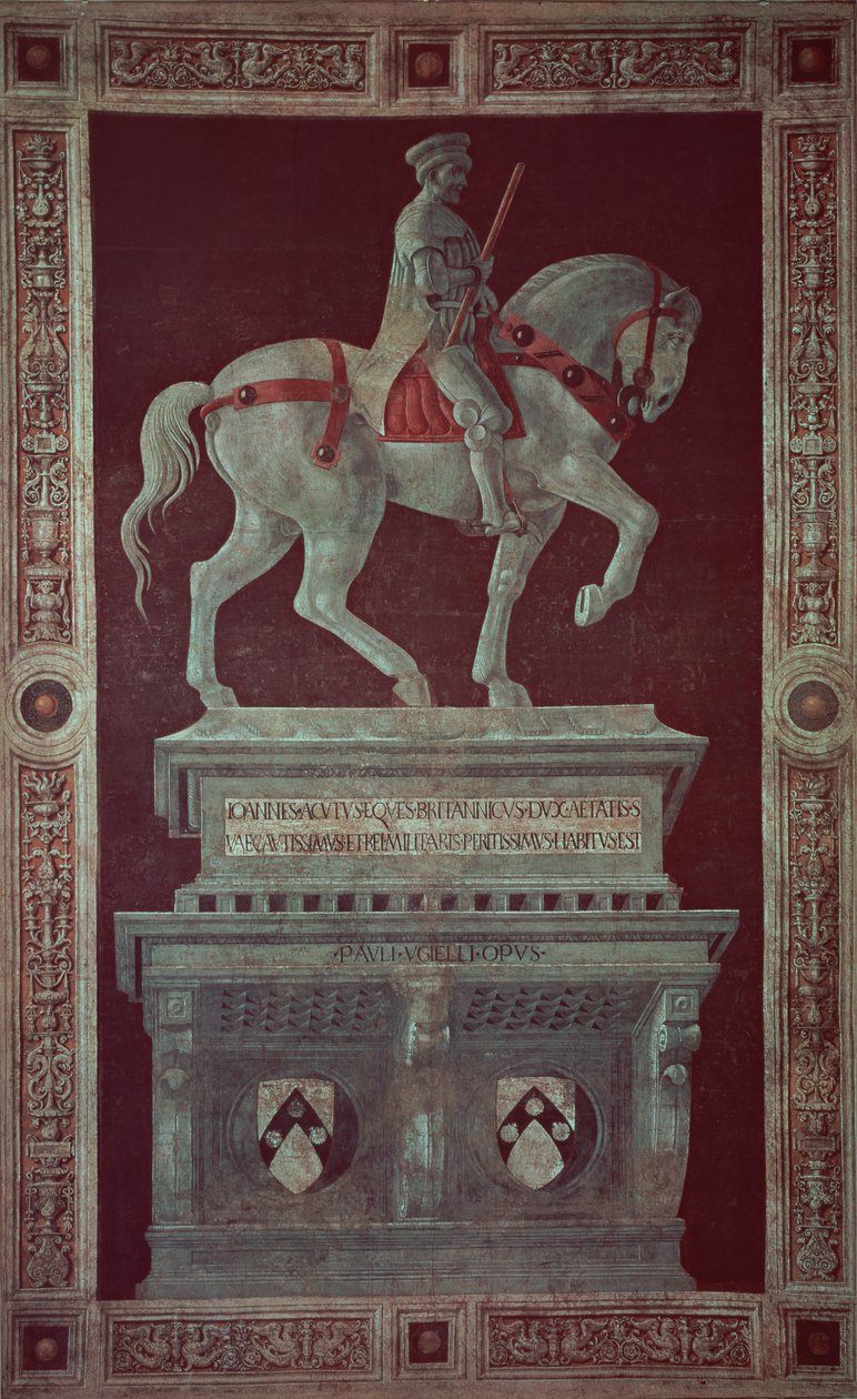 Equestrian Monument of Sir John Hawkwood (1320-94), 1436 (fresko overført til lærred) af Paolo Uccello
