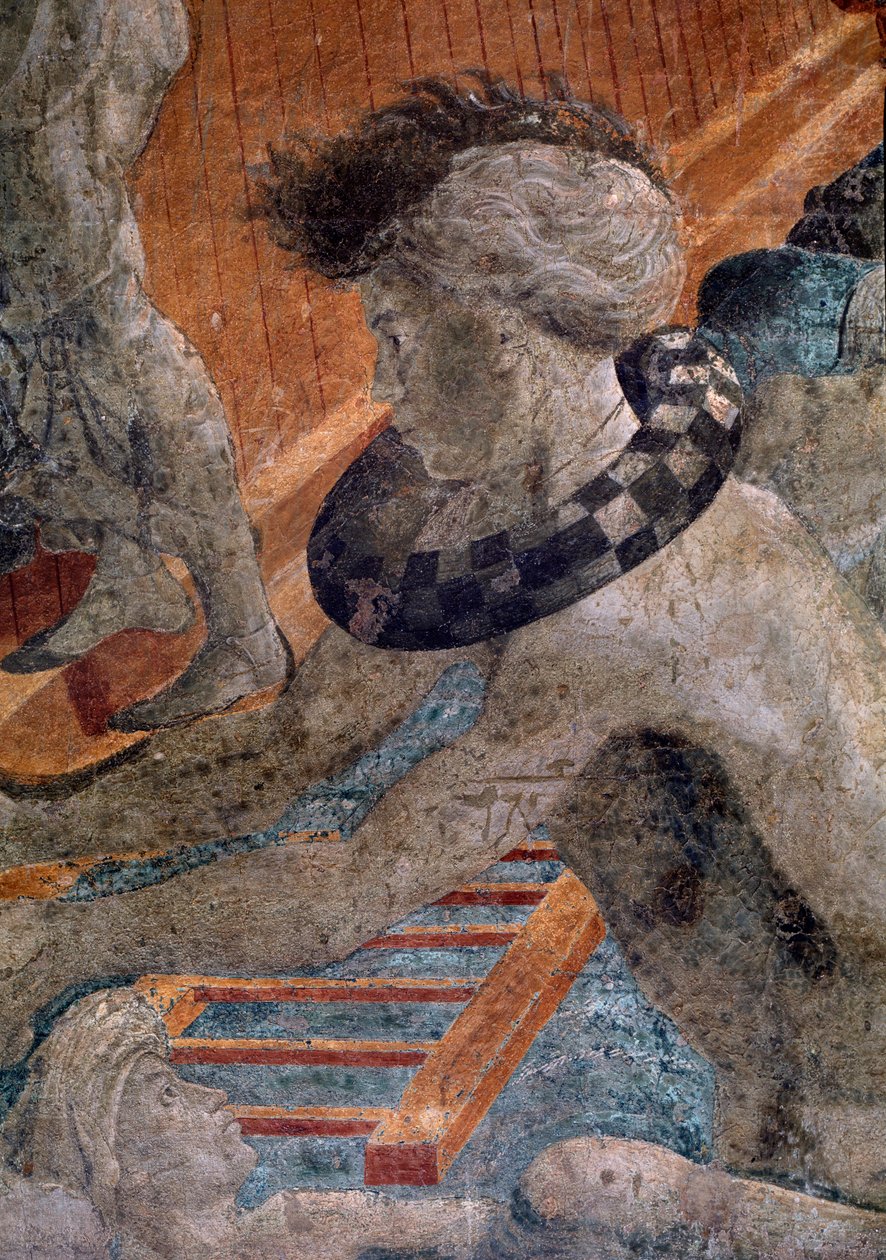 Noah and the Flood, detalje af kostumet til et af de tabte mennesker uden for arken - Fresco af Paolo Uccello