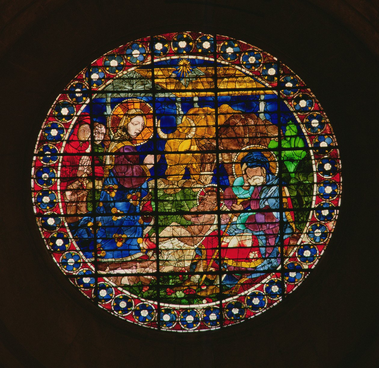 Oculus skildrer Fødselen, 1443 af Paolo Uccello