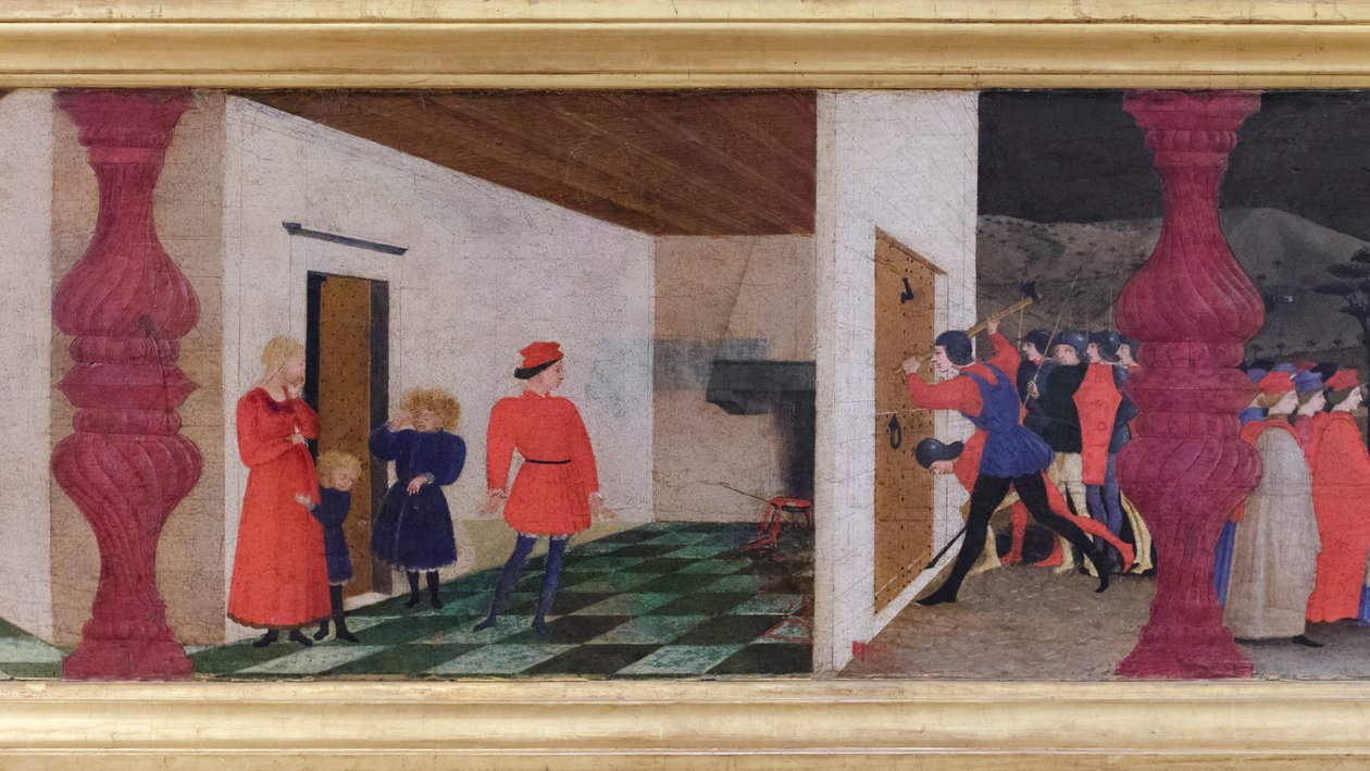 Predella om vanhelligelse af værten, detalje af Paolo Uccello