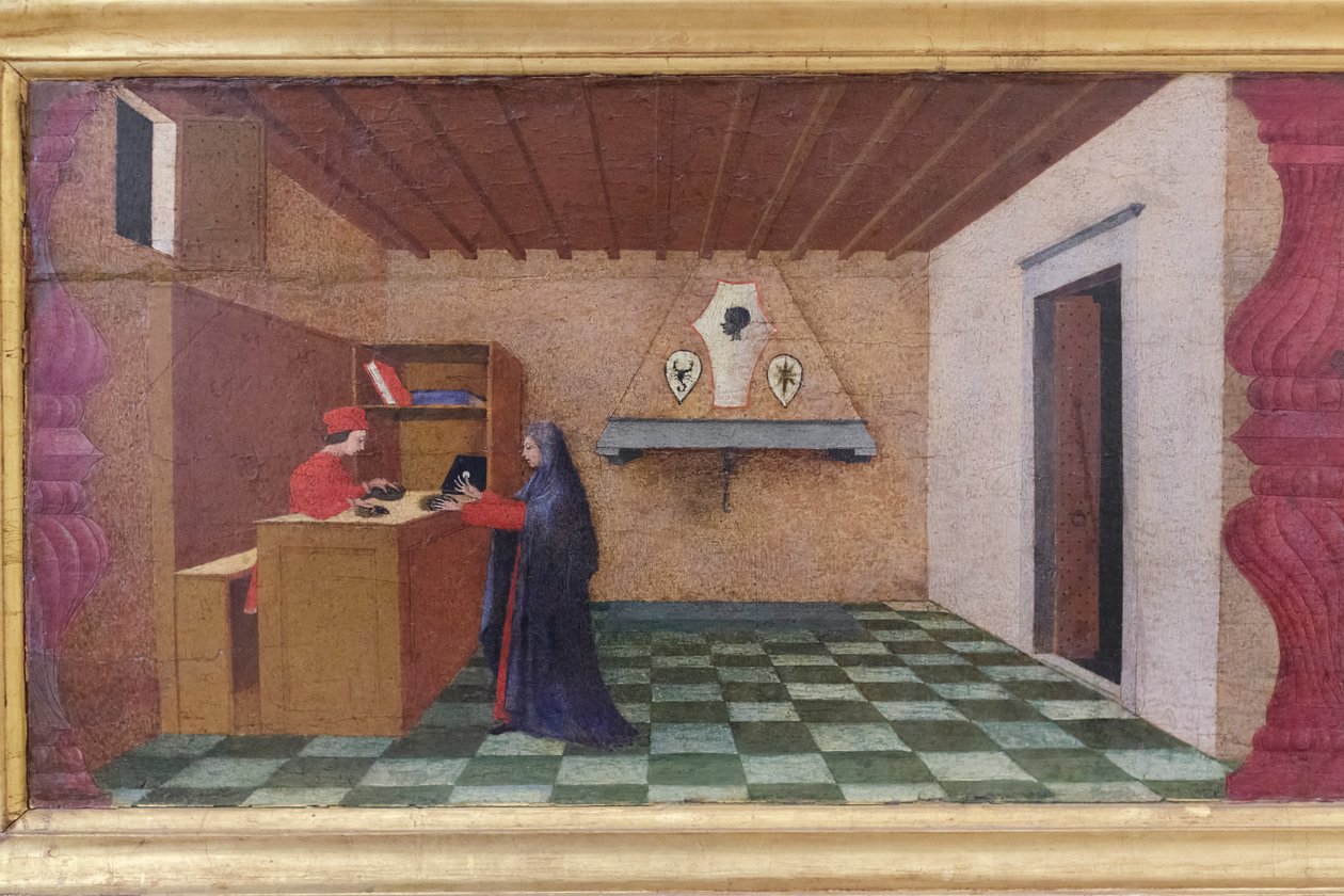 Predella om vanhelligelse af værten, detalje af Paolo Uccello