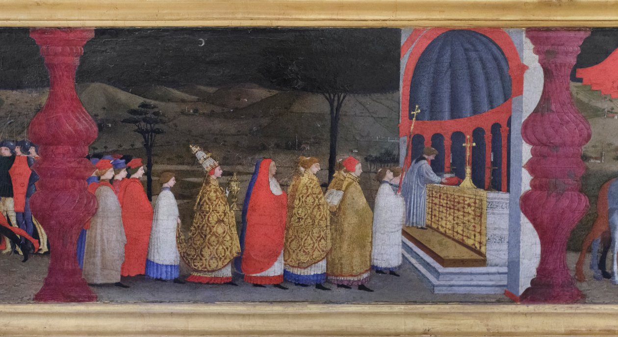 Predella om vanhelligelse af værten, detalje af Paolo Uccello