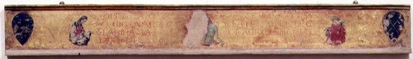 Predella, der viser Kristus, der stiger op fra graven mellem Madonnaen og St. John af Paolo Uccello