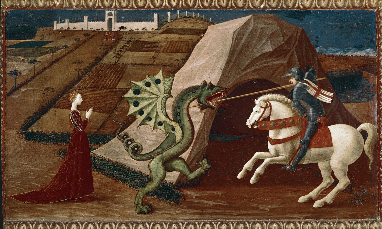 Sankt Georg og dragen. (olie på træ af Paolo Uccello