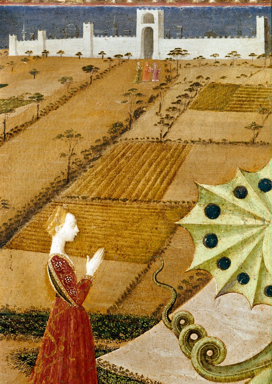 Sankt Georg og dragen, detalje af prinsessepanelet detalje af 85551 af Paolo Uccello