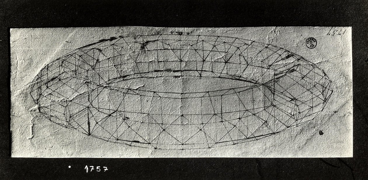 Undersøgelse af en "mazzocchio" (polstret oprullet bund af en hætte) (pen & blæk på papir) af Paolo Uccello