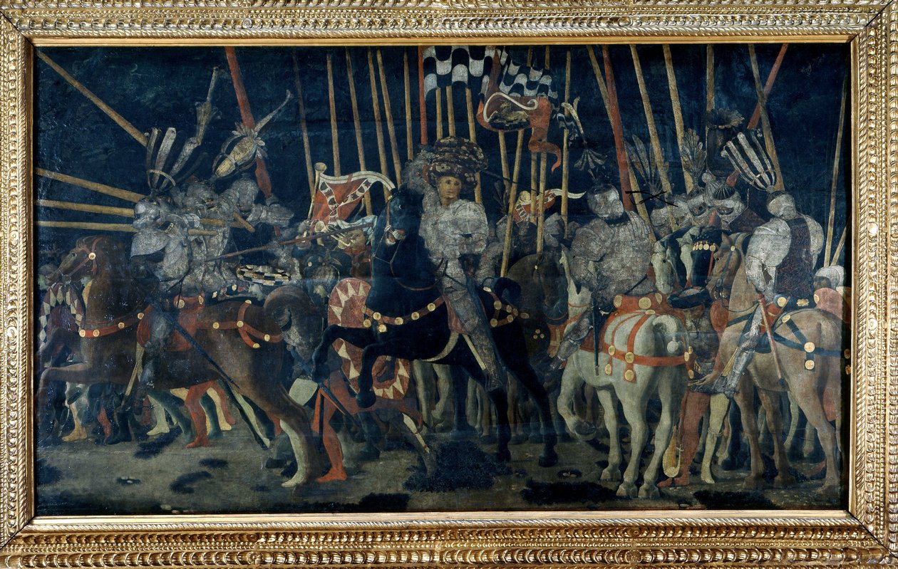 Modangrebet af Micheletto da Cotignola (Slaget ved San Romano). Anden episode, der illustrerer Micheletto da Cotignolas modangreb. Maleri af Paolo di Dono dit Paolo Uccello (1397-1475) af Paolo Uccello