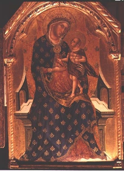 Madonna og barn på tronen af Paolo Veneziano
